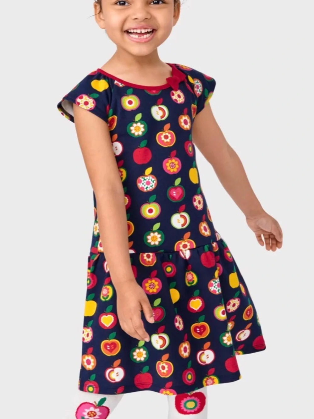 Gymboree Girls Apple Ponte Peplum Dress - Apple Orchard - Blue Size 12